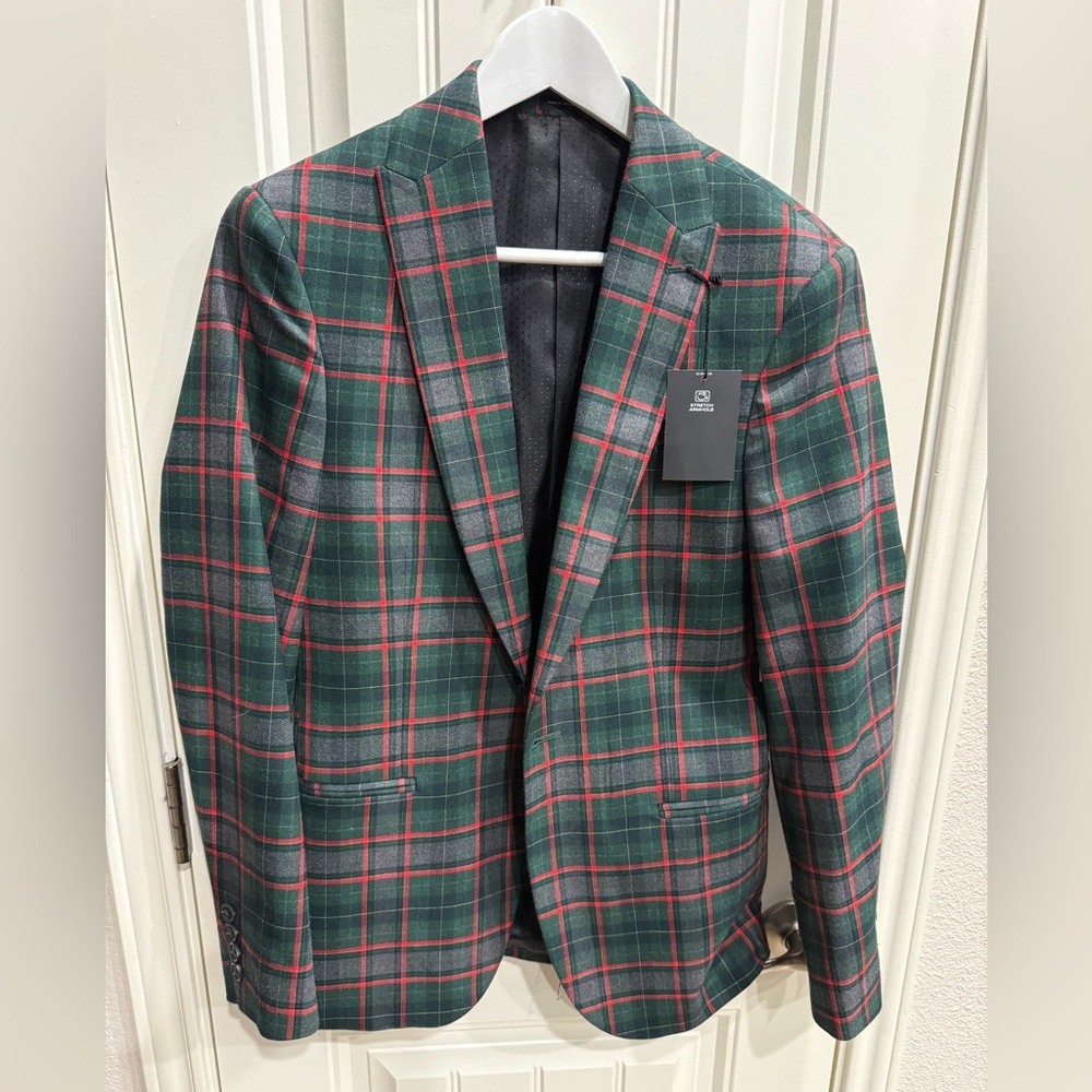 Men’s Red & Green Sports Coat S 34/36